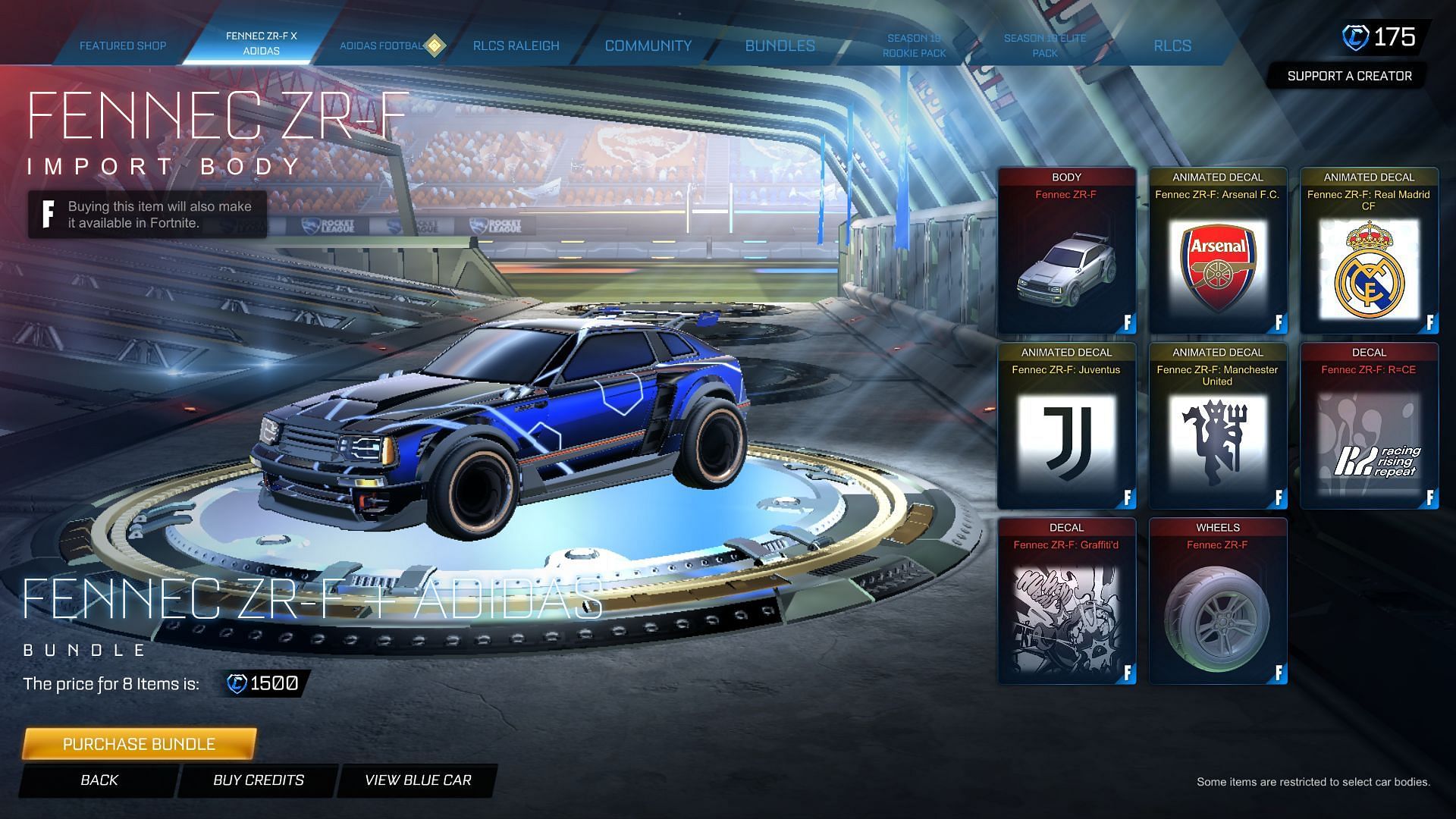 The Fennec ZR-F in Rocket League (Image via Psyonix)